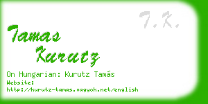 tamas kurutz business card